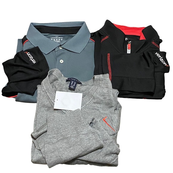 Lands' End Other - Set of 3 Lands End Mens XL‎ Verizon V-Neck Sweater sweatshirt polo shirt NWOT